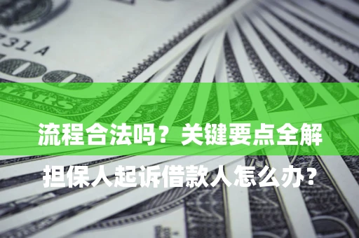 北京

担保人起诉借款人怎么办？流程合法吗？关键要点全解析